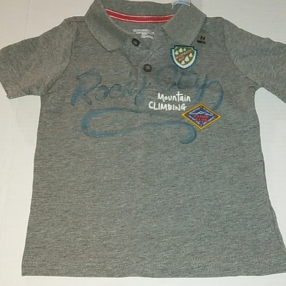☆NWT☆Toddler Boy "TOUGHSKINS" Short Sleeve Polo Shirt Mtn Climbing Theme 24m - Picture 7 of 10